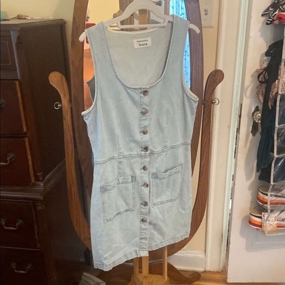 Reformation Light Blue Denim Mini Dress